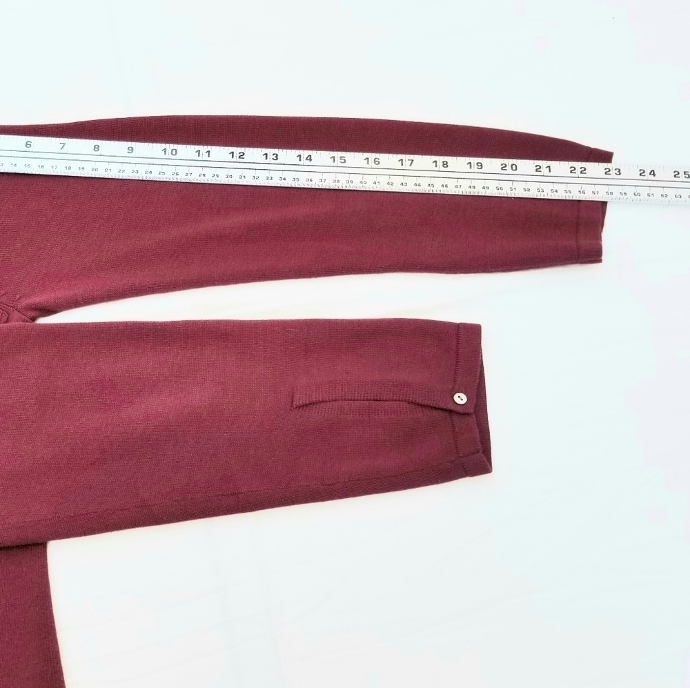 J. Jill Cherry Ruffled Buttondown Cardigan Sweater, Medium Petite - Picture 6 of 9